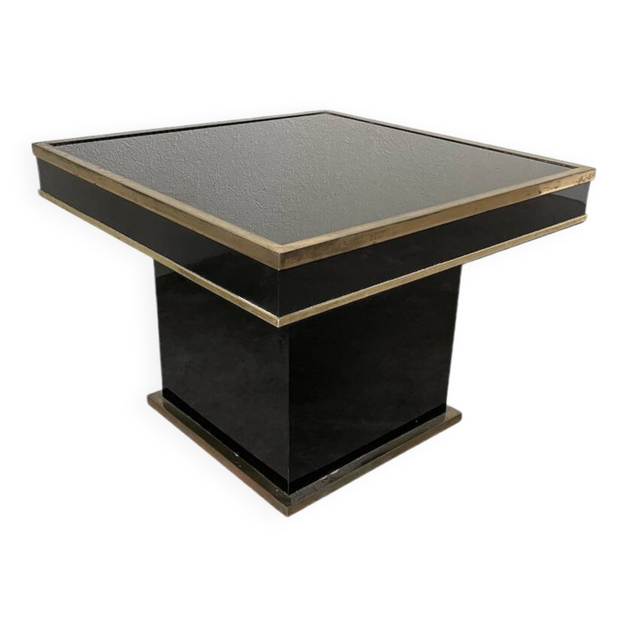 Black lacquer and brass console coffee table