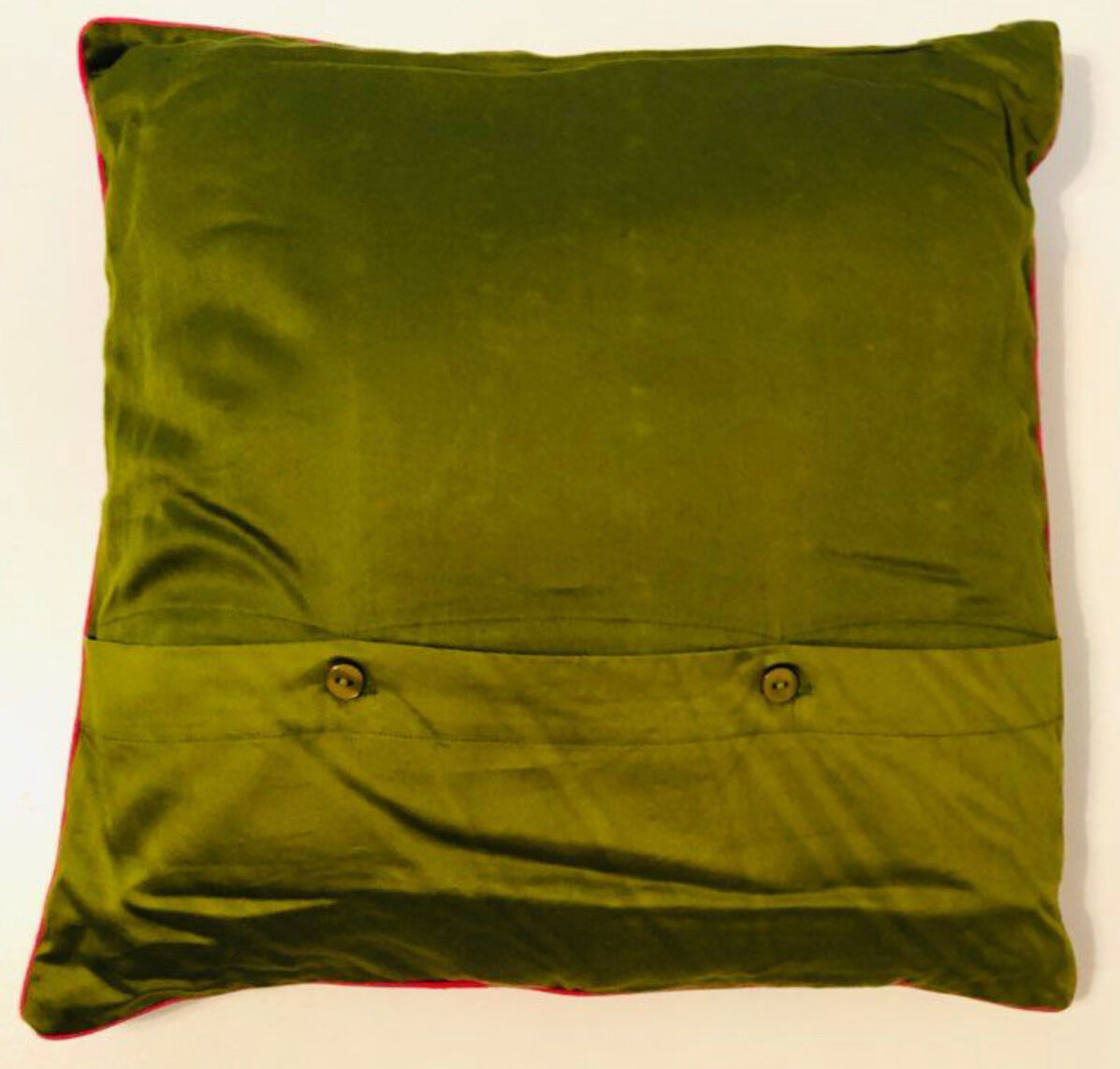 Beige floral Indian cushion