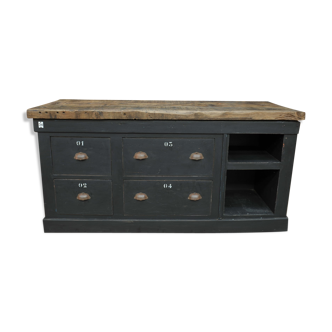 Buffet bas industriel en sapin 1930