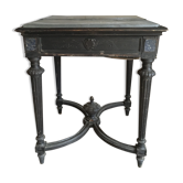 Cute black chain table with zinc cover from the 1900s
