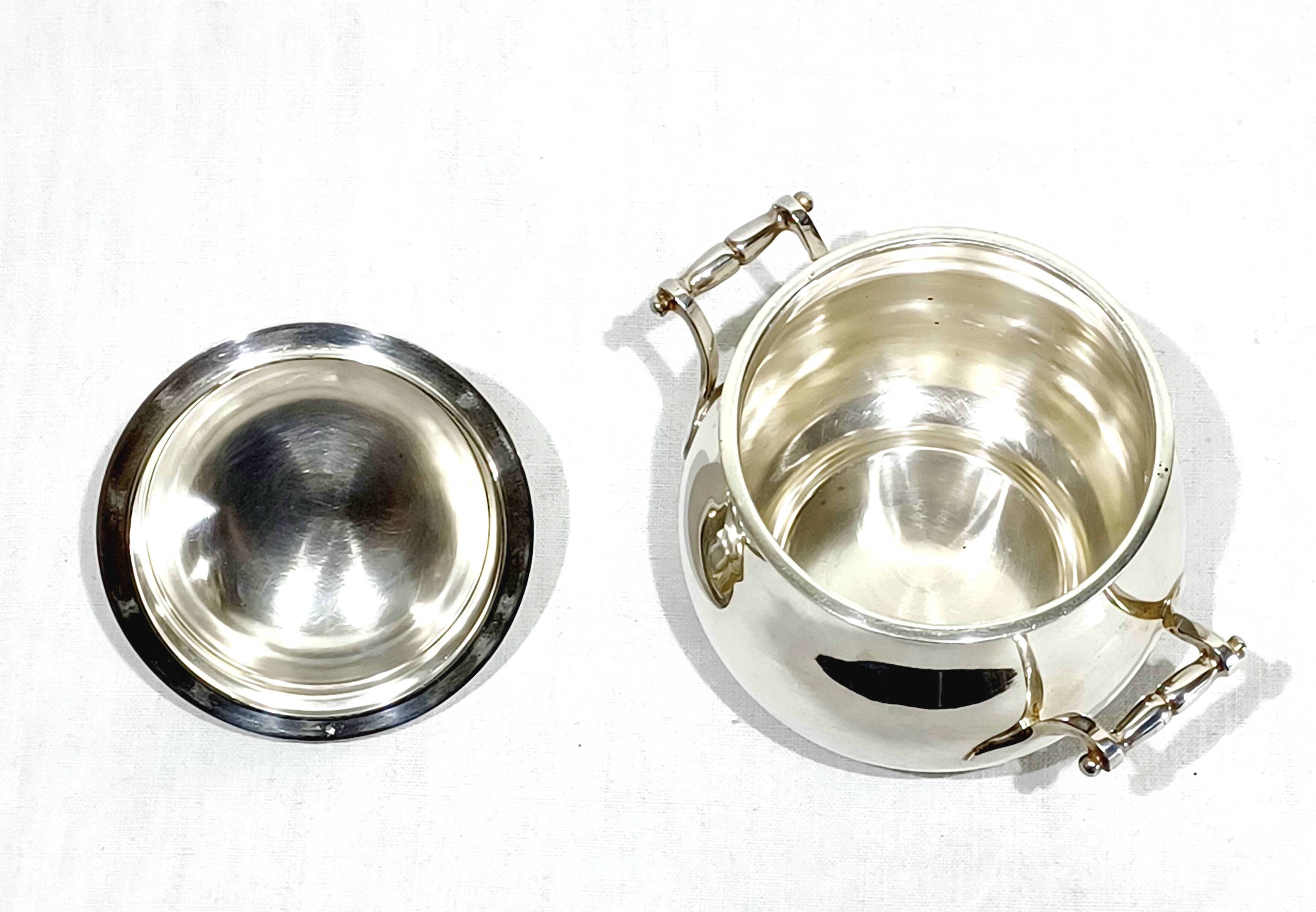 3-piece silver and ebony tea set
