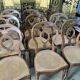Suite of 12 Louis Philippe period chairs in walnut and canning