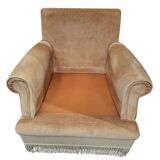 Set salotto in ciniglia degli anni ’70 con frangia decorativa