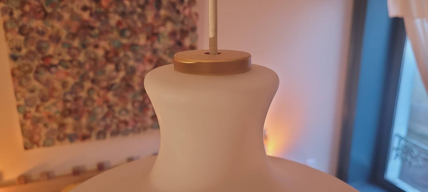 70's opaline pendant light