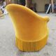 Fauteuil crapaud vintage- Velours jaune d'or.