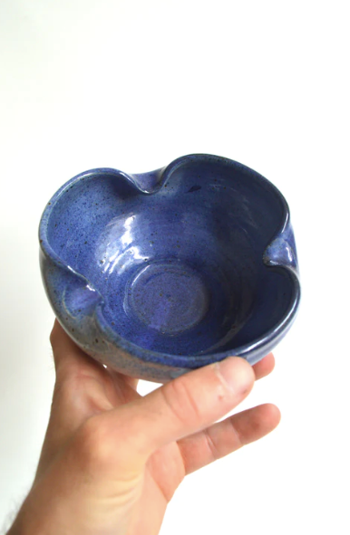 Blue ceramic ashtray