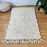 tapis Béni Ouarain blanc Shaggy 105x165 cm