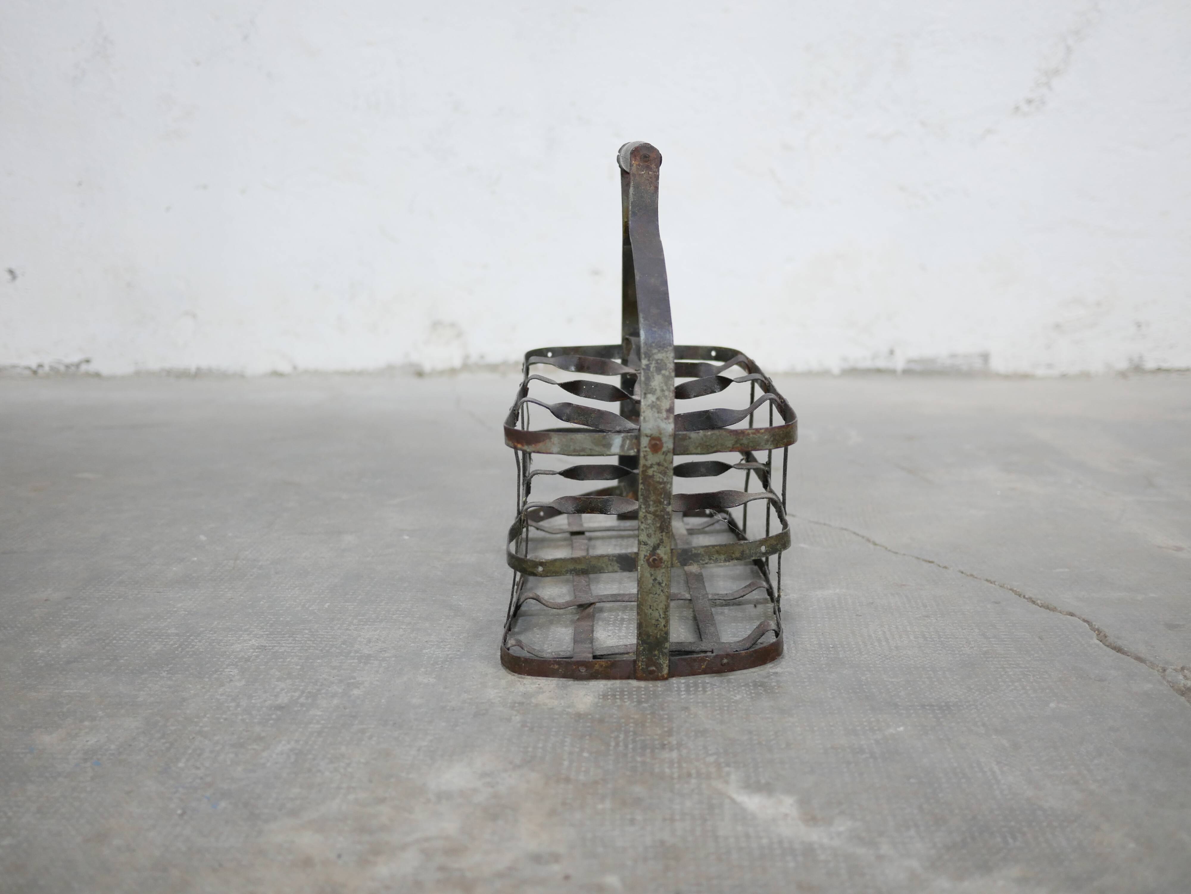 Vintage metal bottle rack