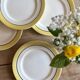 Set of 6 vintage dessert plates, Menton model by Salins