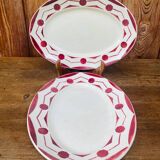 Set of 2 old Digoin Sarreguemines dishes, Ciboulette model