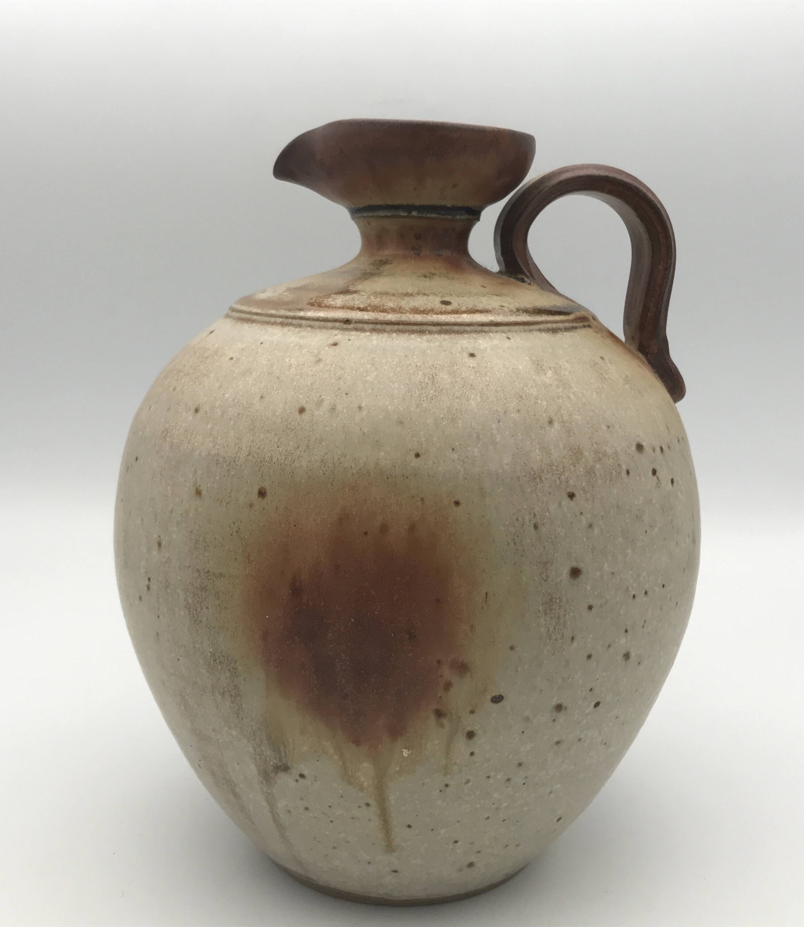 Pyrite stoneware ball pitcher signed Jean-Pierre Prudhomme