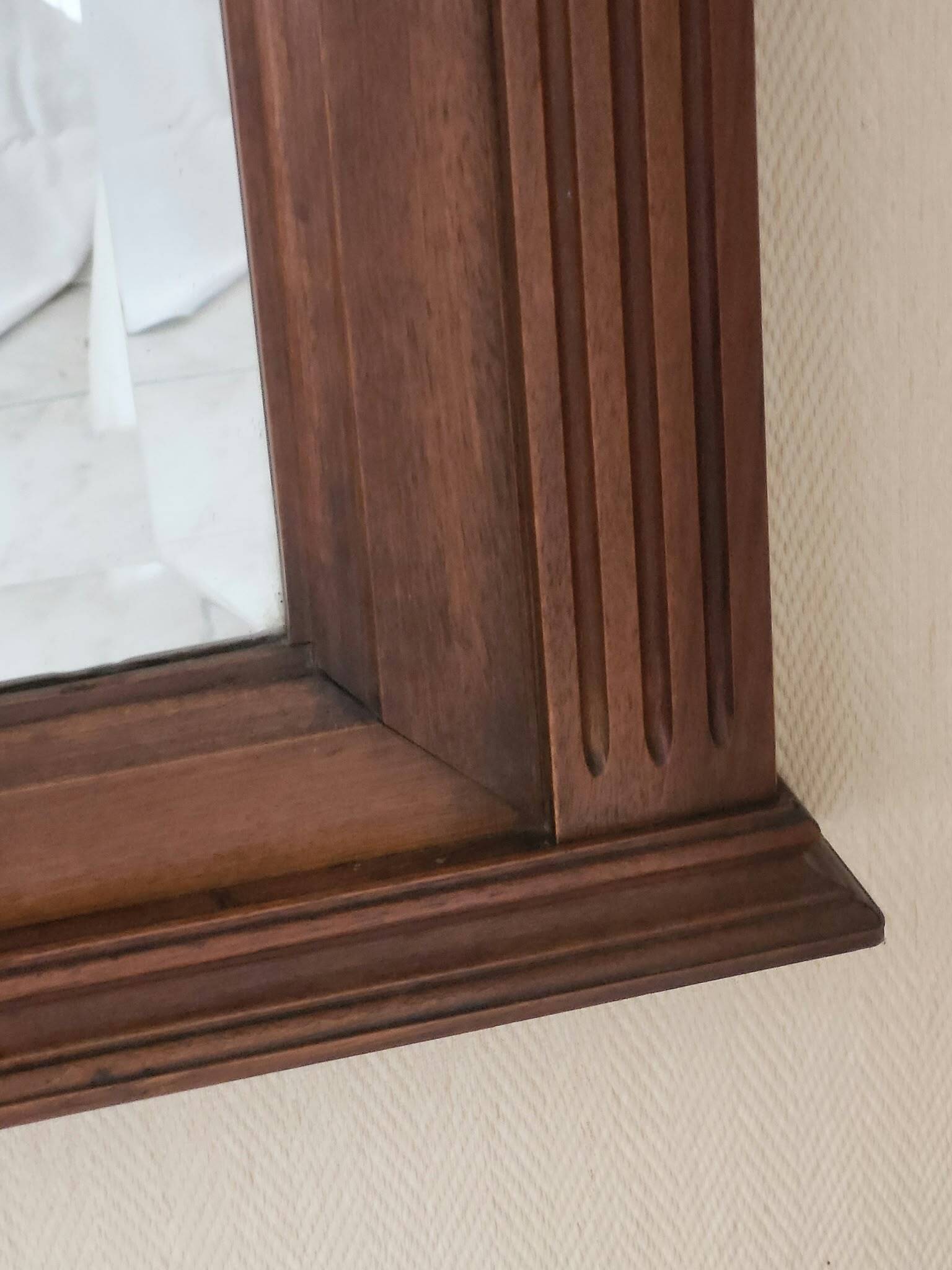 Large Art Nouveau Mirror 1910 - Solid Walnut