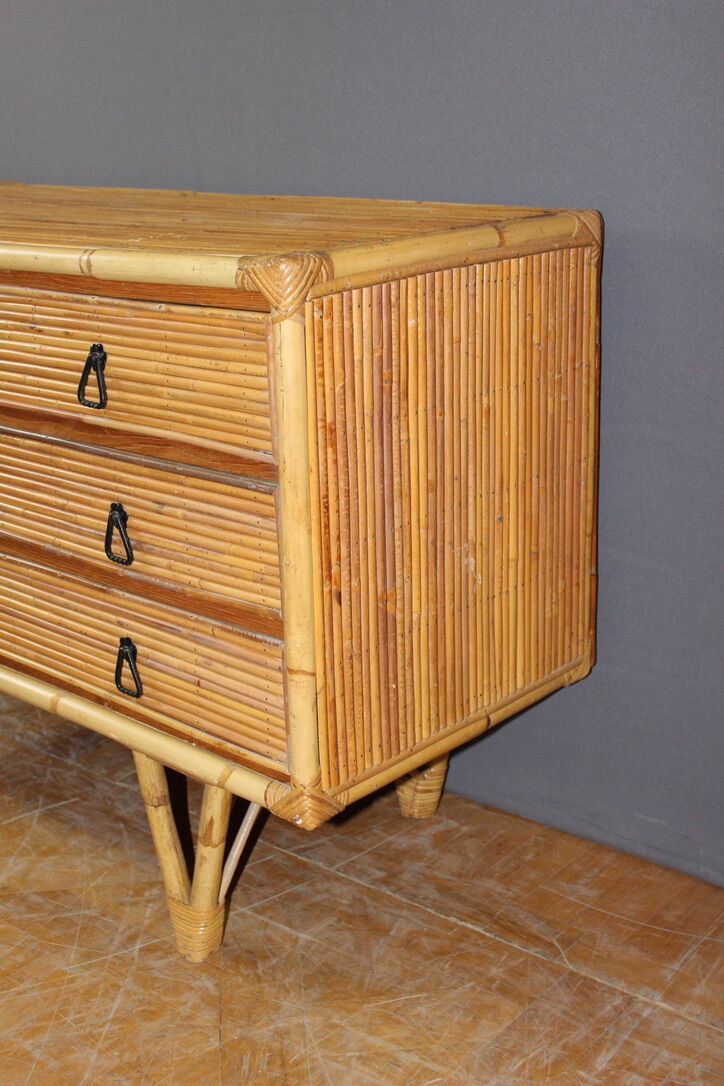 Bamboo design chest of drawers circa 1950