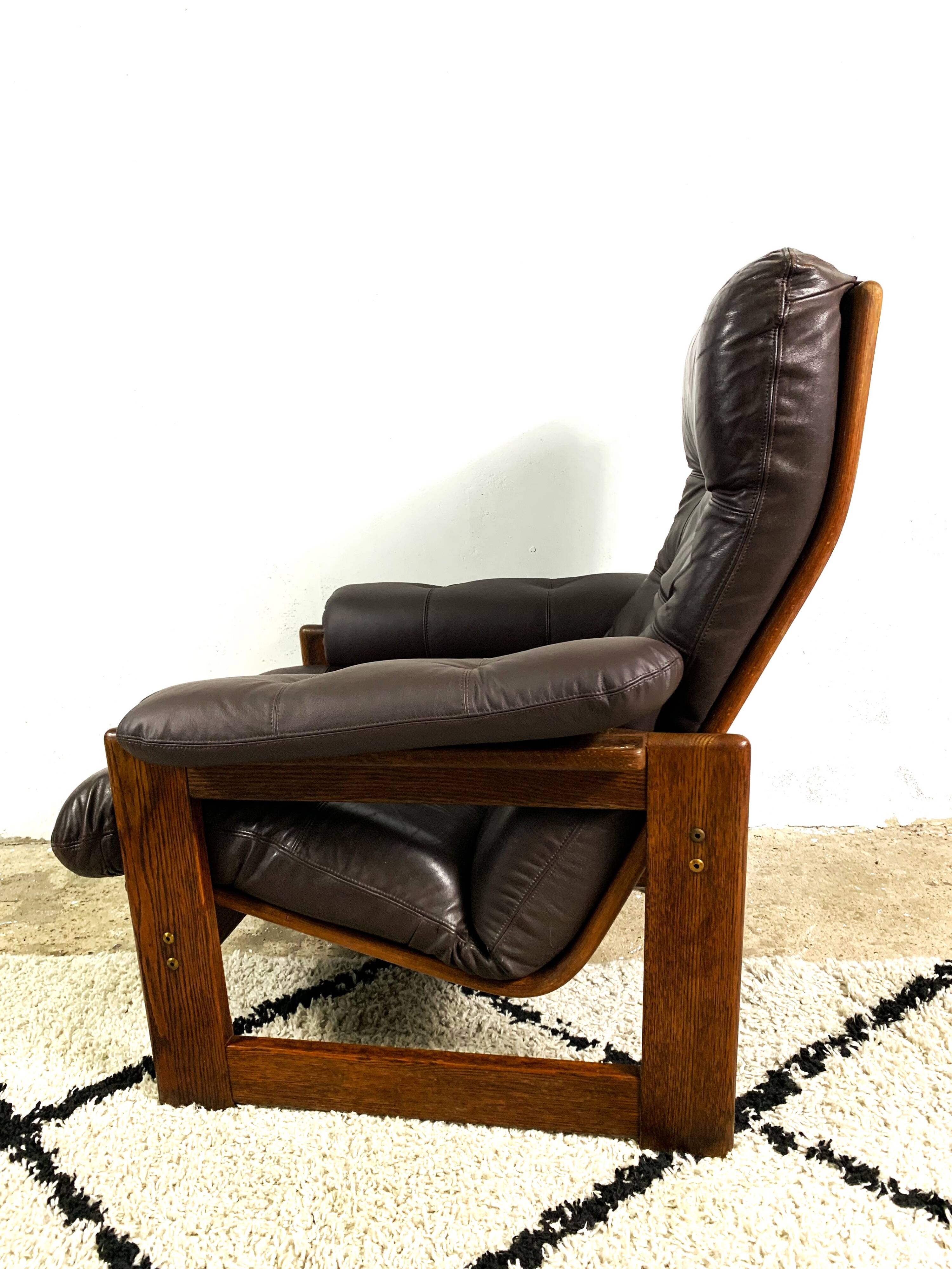 Wenge & Leather Lounge Armchair By Coja, 1981