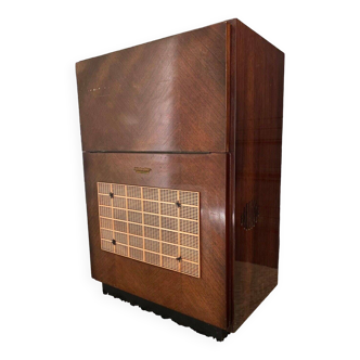 Wooden record player unit The Voice of His Master Pathé Marconi