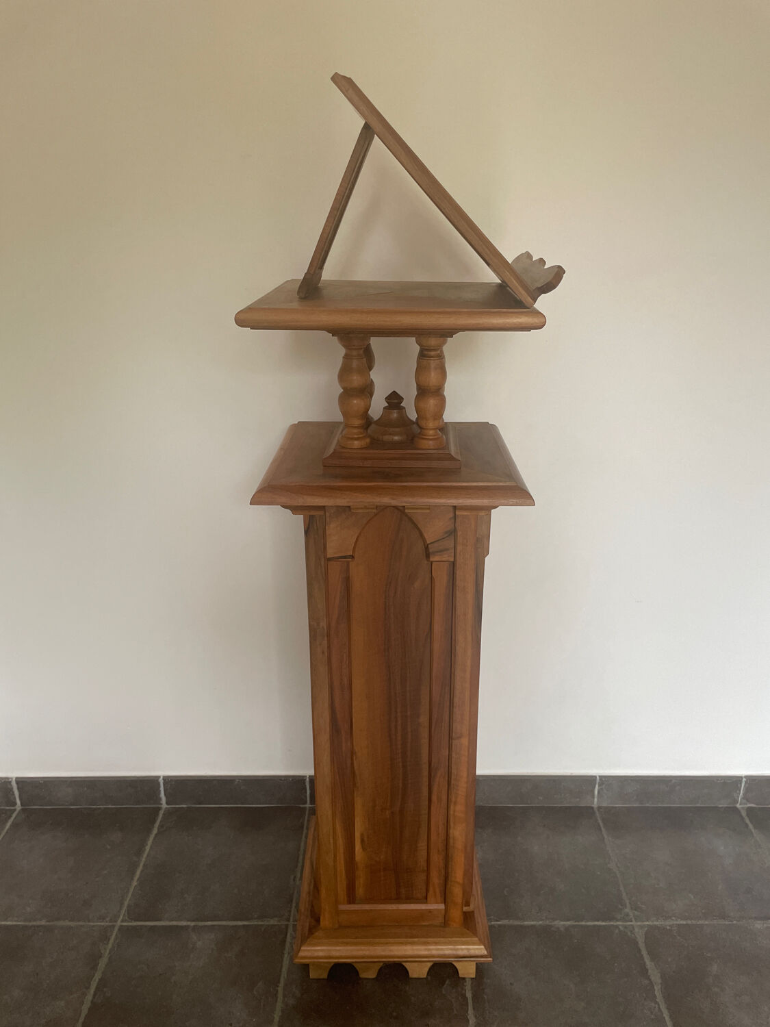 Walnut wood lectern