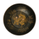 CHINA, black lacquered wood cup decorated three dignitaries early twentieth century