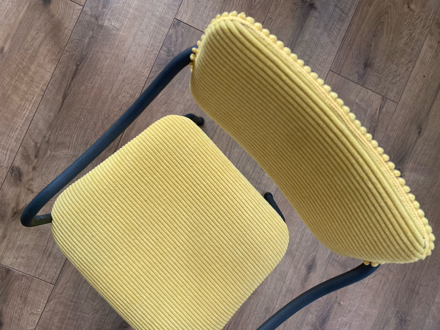 Child's armchair in yellow corduroy
