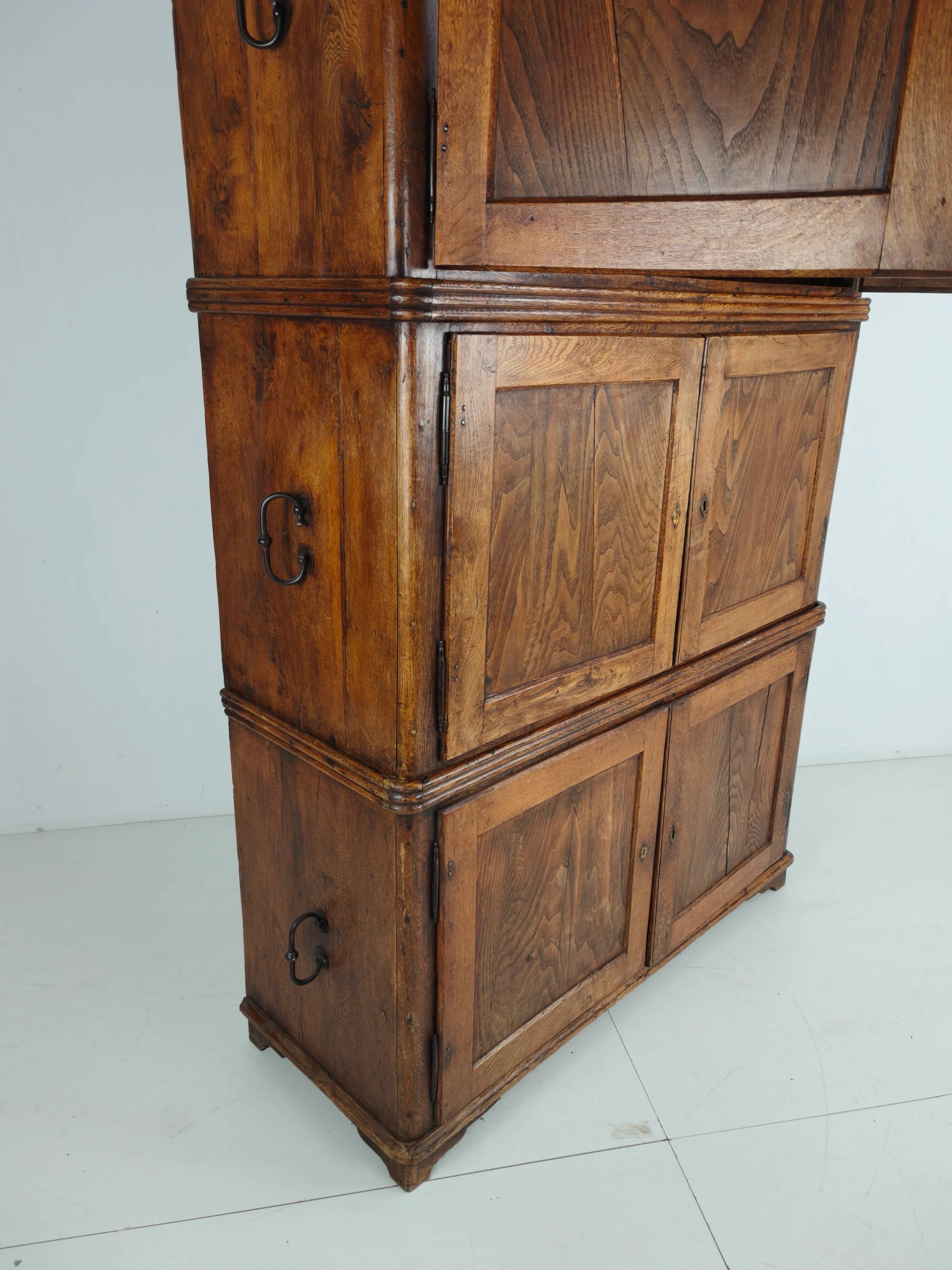 Coffre de campagne européen en pin du XIXe siècle / coffre superposé