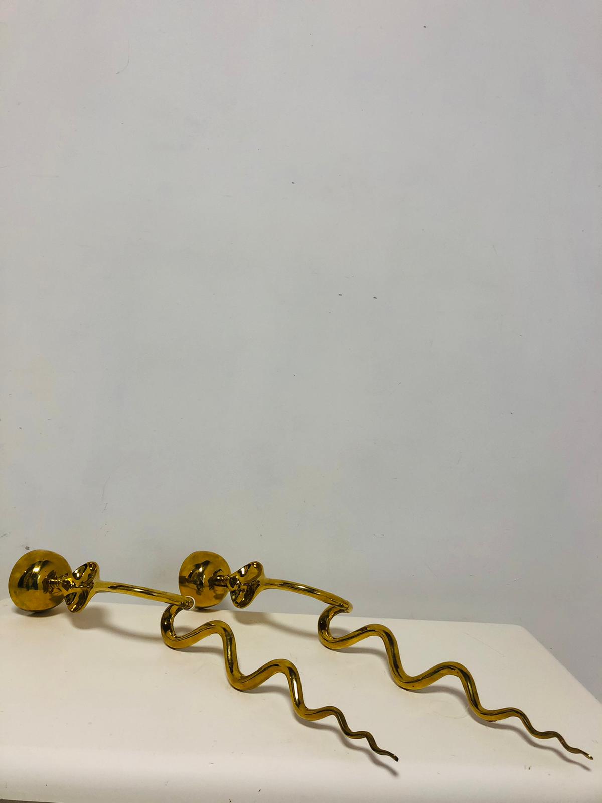 Pair of gilded bronze wall lamps