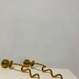 Pair of gilded bronze wall lamps
