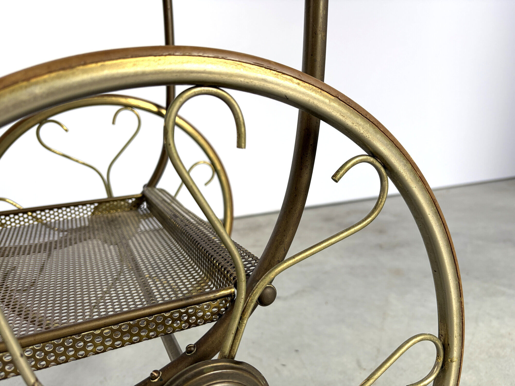 Serving trolley in perforated metal by Josef Frank for Svenskt Tenn, Sweden, 1950s