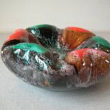 Old empty ceramic pocket ashtray Vallauris 1950/60 deco office retro living room
