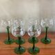 6 stemmed glasses with vine decor