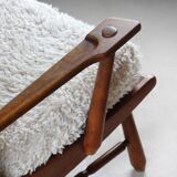 Pair of solid oak armchairs