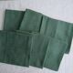 Set of 6 green towels, monogram GR