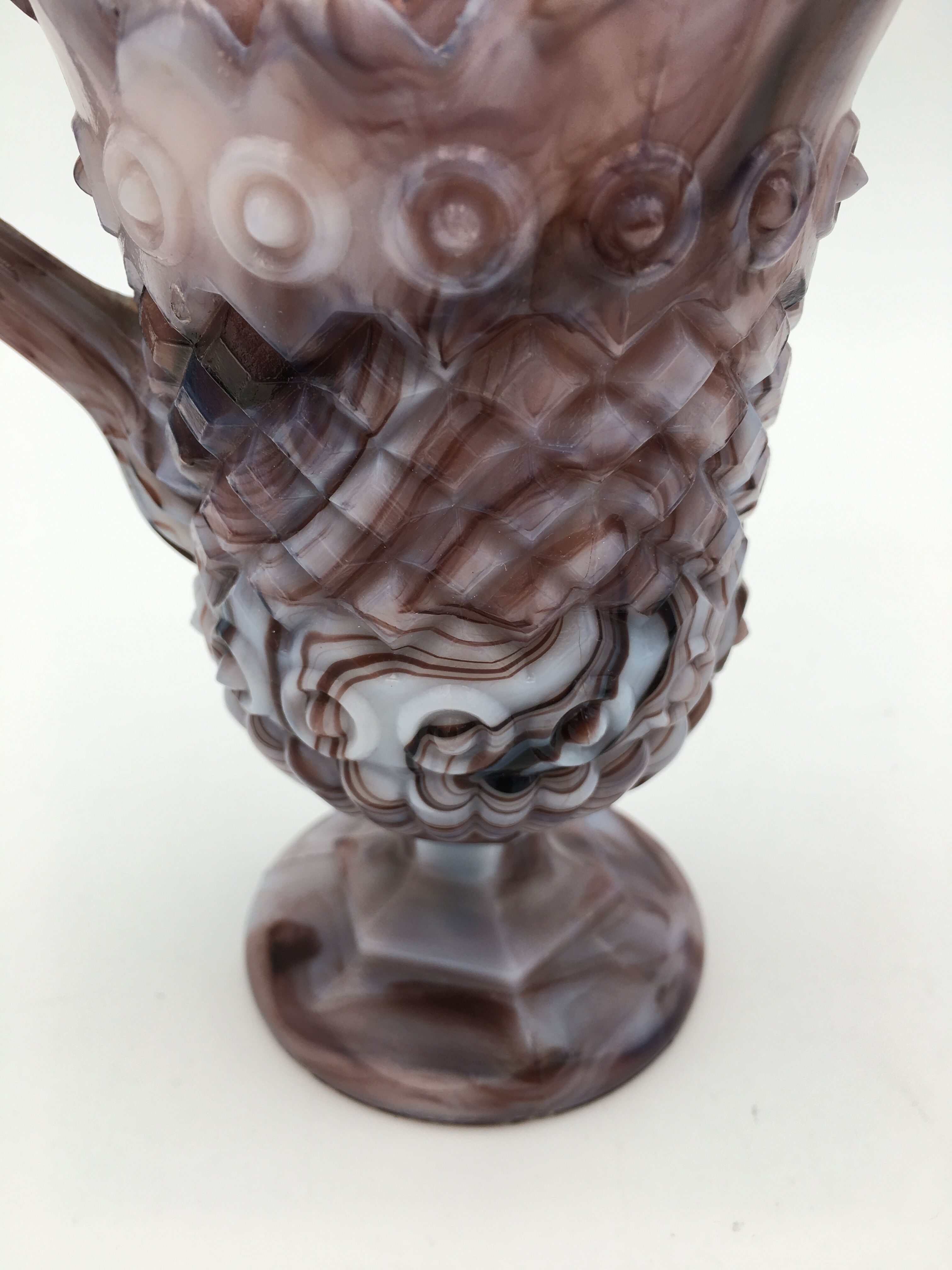 Old verse in marbled fair opaline, purple and white, Vallerysthal - Circa 1910