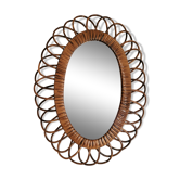 Miroir ovale en rotin 51 x 40 cm