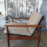Pair of Scandinavian teak armchairs 1960