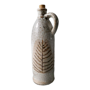 bouteille en grès décor