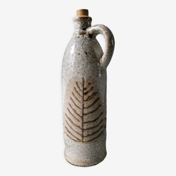 Stoneware bottle herbarium decoration, Jalapa model of the 60s