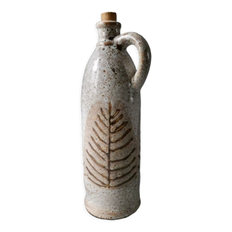 Stoneware bottle herbarium decoration, Jalapa model of the 60s