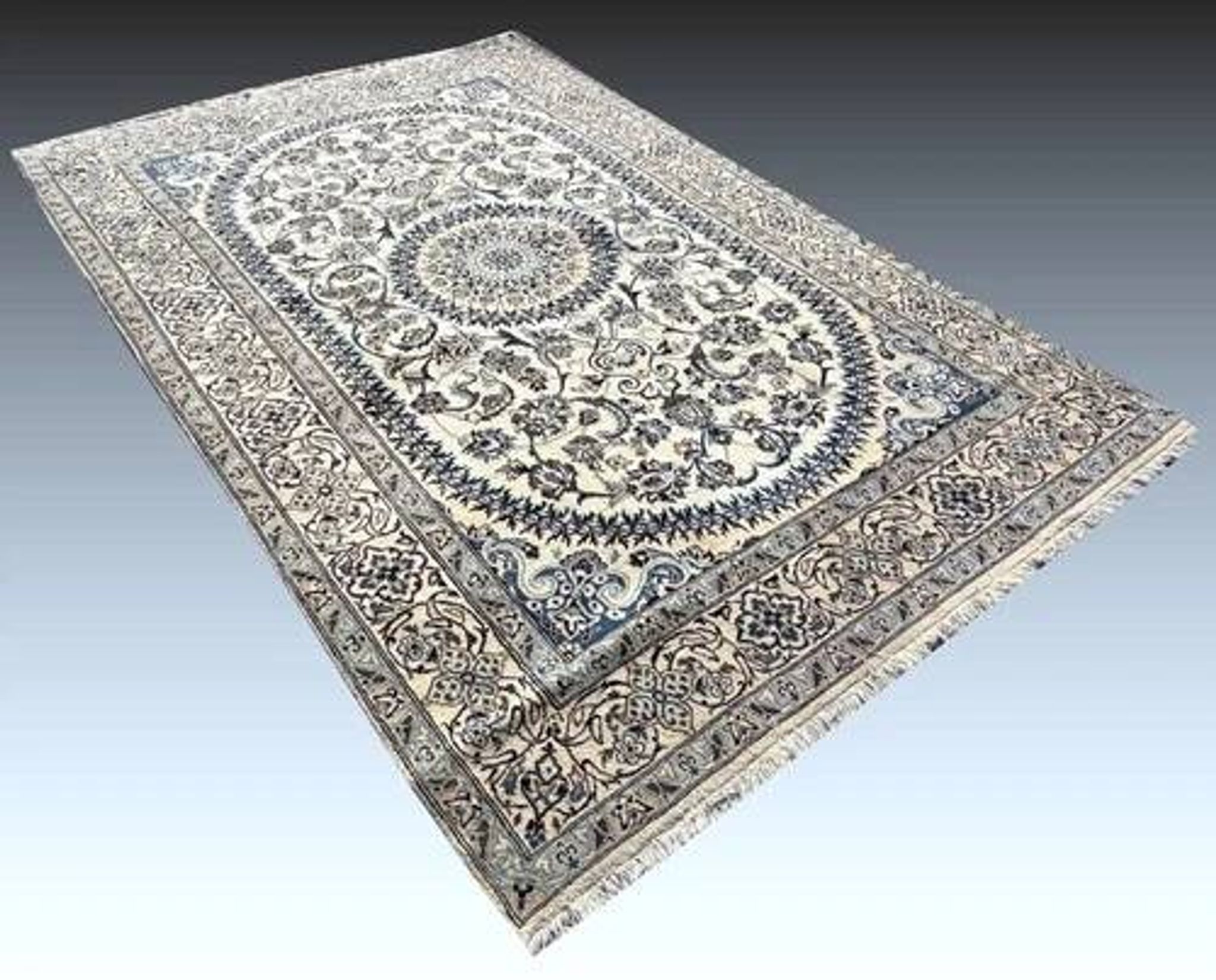 Persian Oriental Carpet NAÏN Wool and Silk: 3.20 X 2.10 Metres "Sardje Gallery"