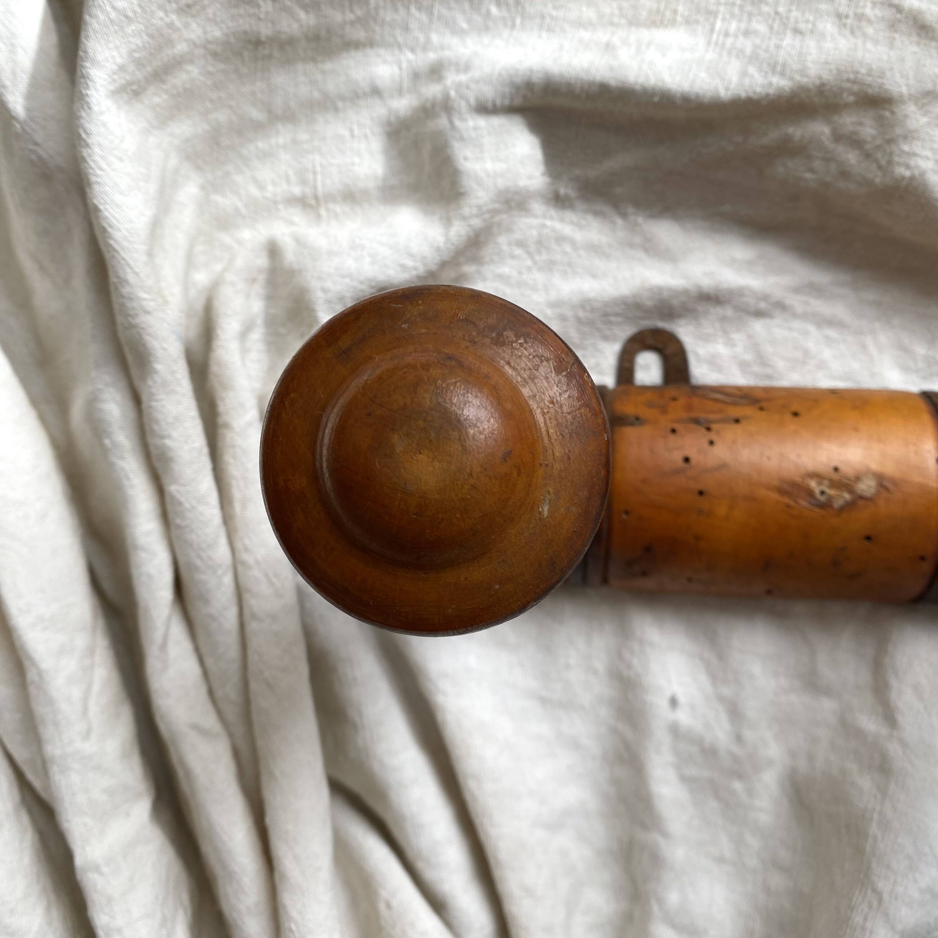 Antique turned wood wall coat rack