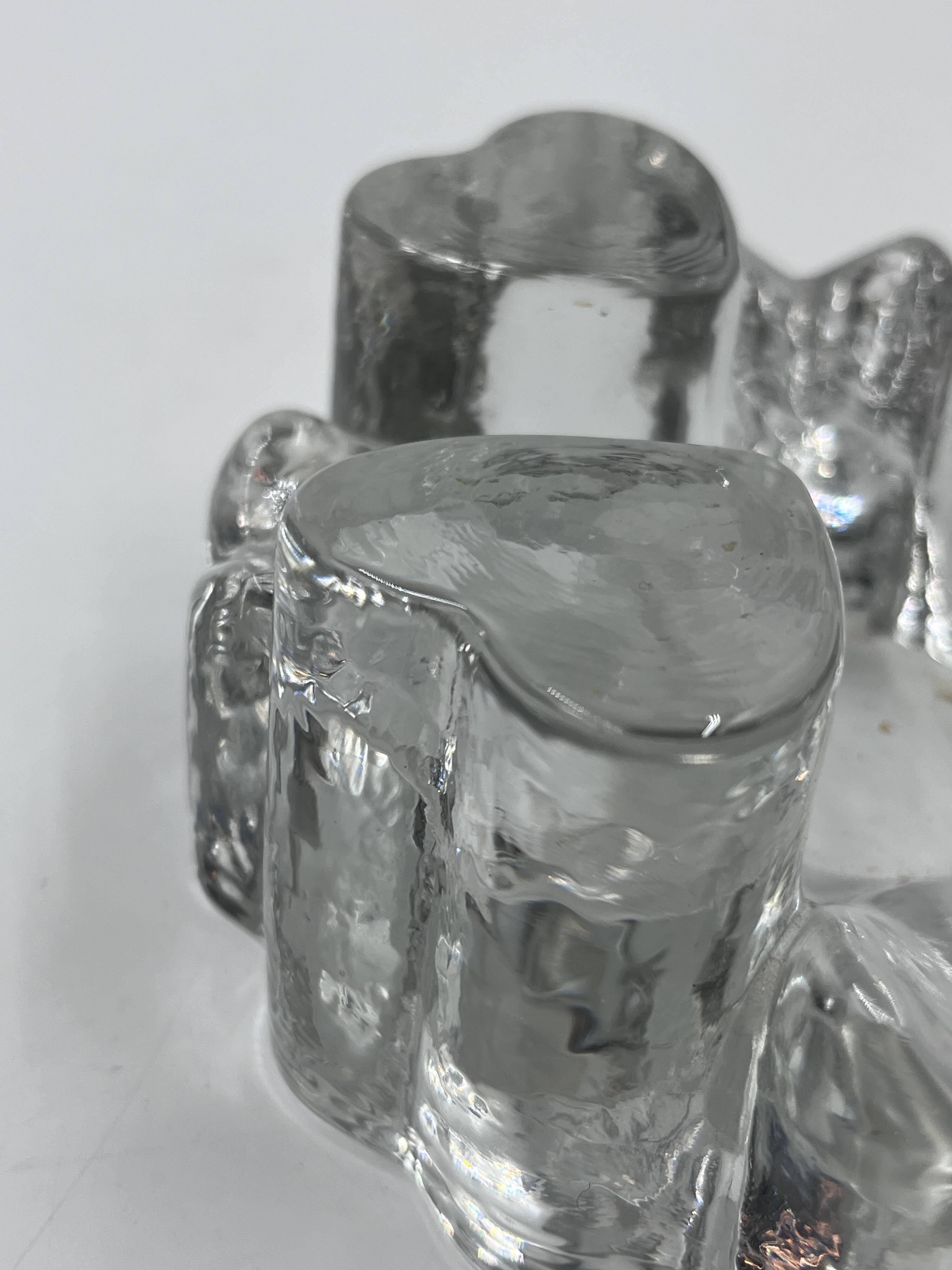 Bougeoir cœur en verre massif