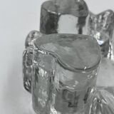 Solid glass heart candle holder