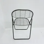Niels Gammelgaard for Ikea grey wire metal folding chair, 1970s