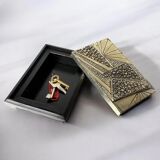 Brutalist wood and resin vanity box, Italy, 1980