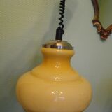 Suspension up and down, opaline lampshade, chrome metal, volvit system
