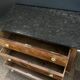 Empire style chest of drawers with 3 drawers and marble top - solid mahogany