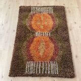 Original ABSTRACT Scandinavian High Pile Pop Art Rya Rug Carpet, Sweden, 1960s