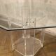 Dining table by Marais International in plexiglass and glass, 1970
