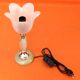 1970s Tulip table lamp Onyx stone and brass Tulip shaped lampshade