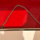 Barber mirror 30 x 24 chrome with vintage chain 1960 60