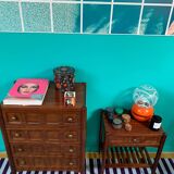 Ensemble commode et table de chevet vintage