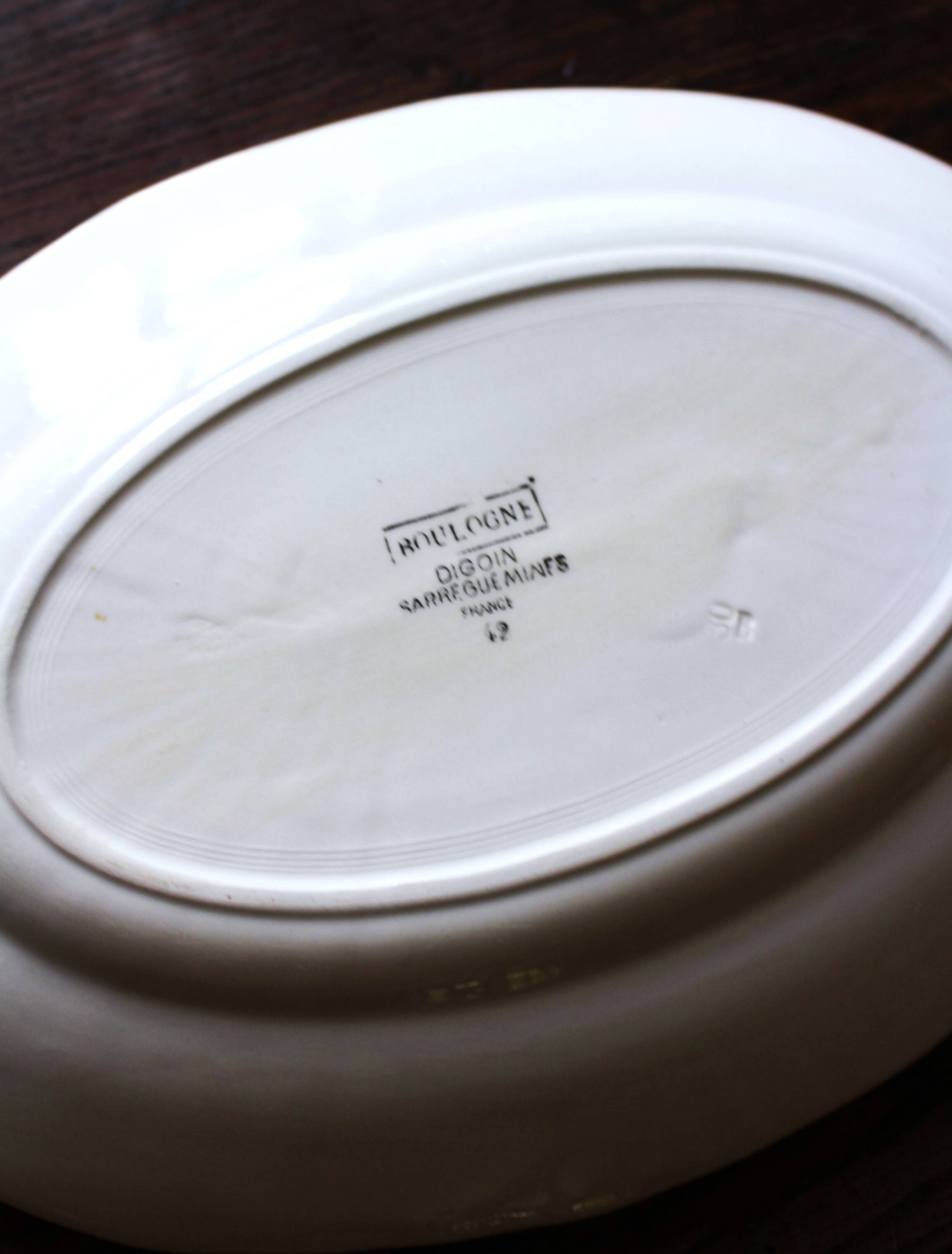 Oval Plate Boulogne Digoin Sarreguemines Art Deco